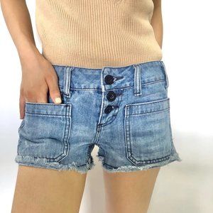 Light Wash Distressed Denim Jean Shorts